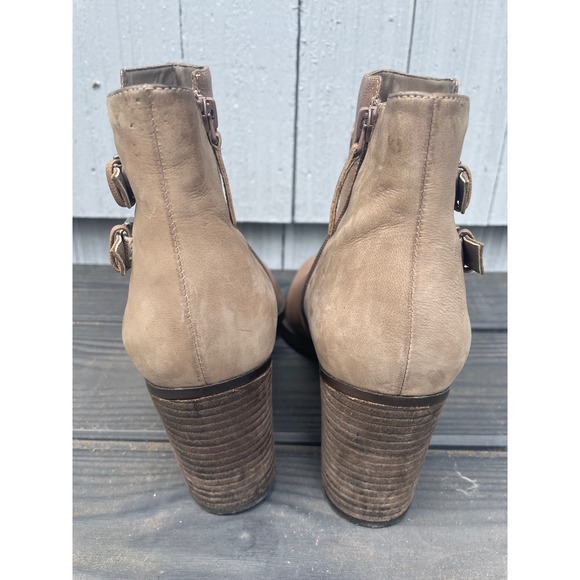 Naturalizer Women's Taupe Ankle Boots Buckle‎ Detail Heel Booties Shoes SZ 11 - Picture 3 of 12
